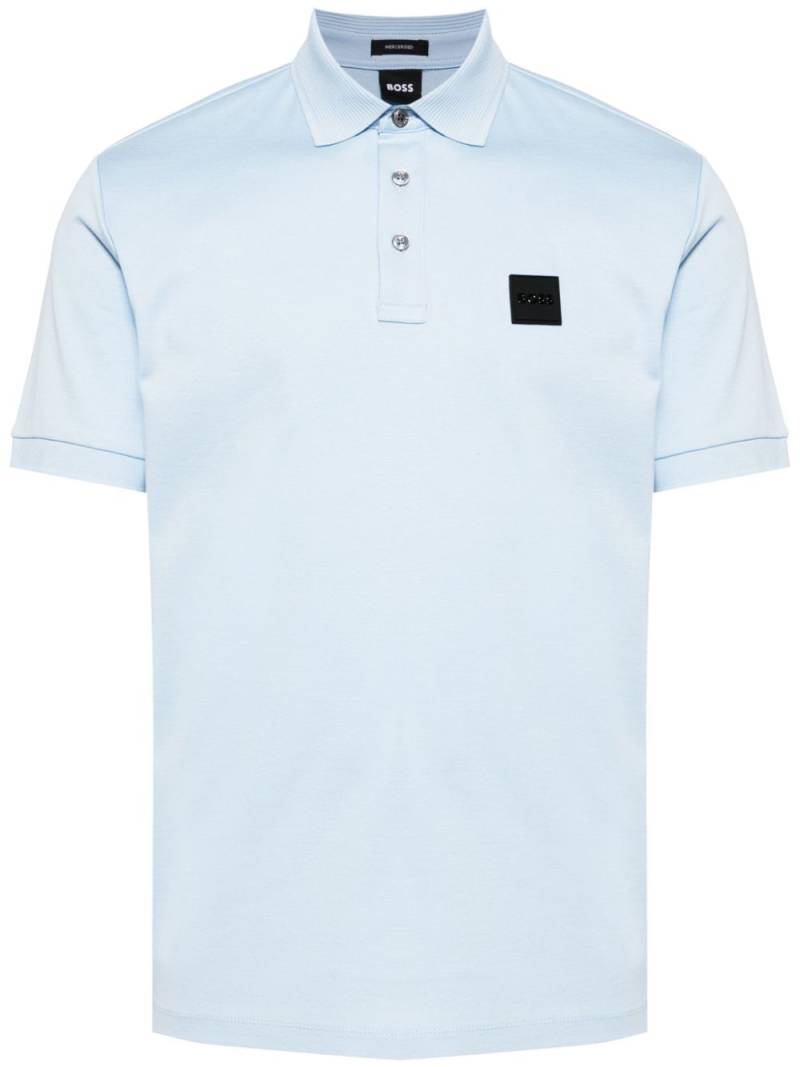 BOSS logo-appliqué polo shirt - Blue von BOSS