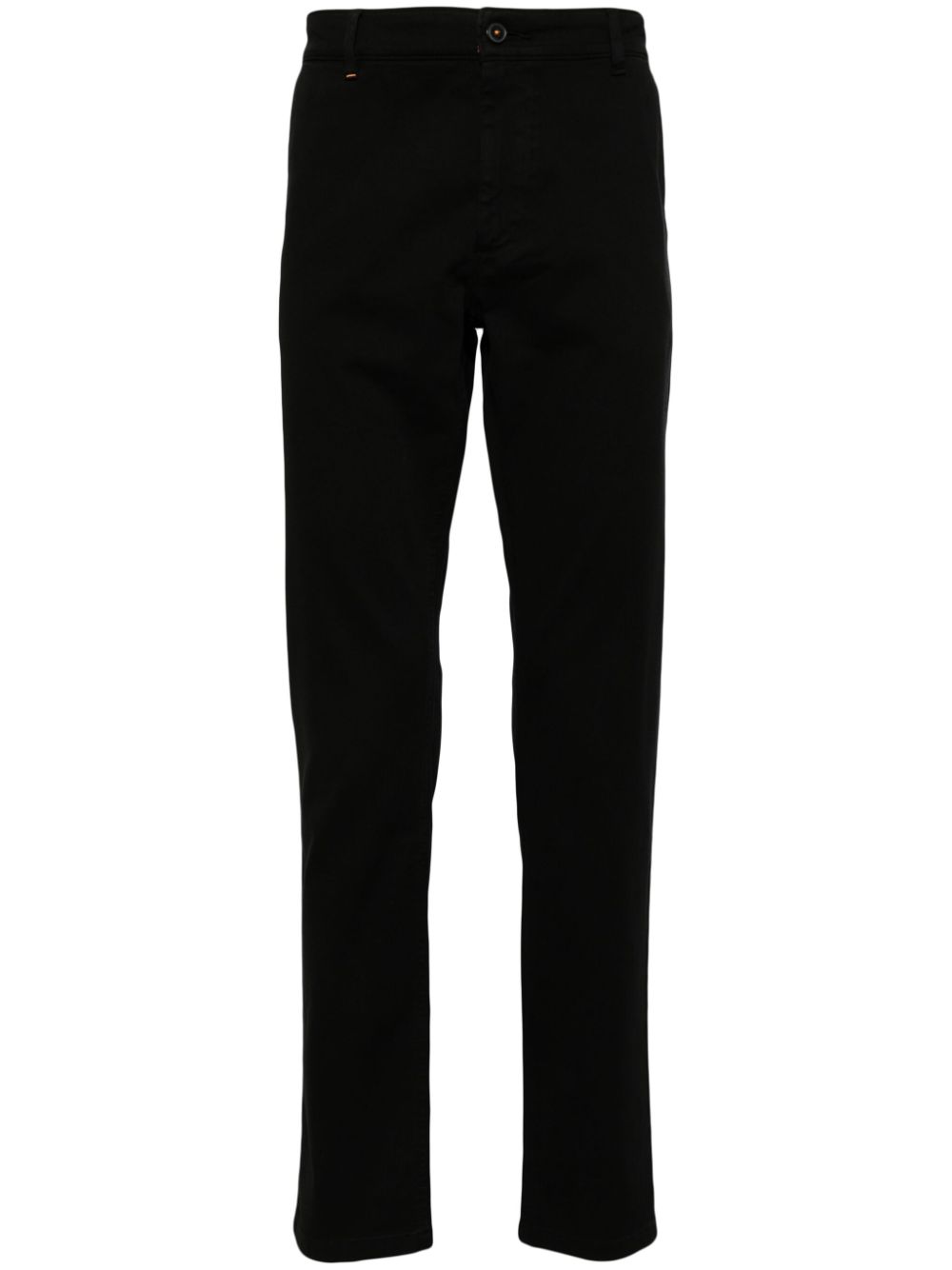 BOSS logo-appliqué straight-leg trousers - Black von BOSS