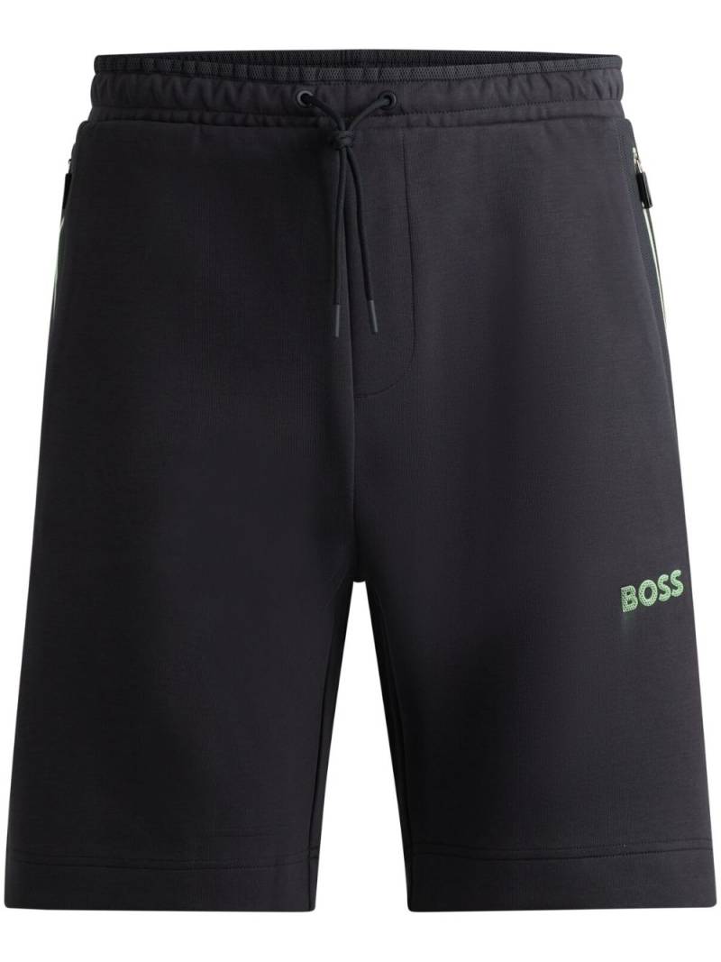 BOSS logo-appliqué track shorts - Black von BOSS