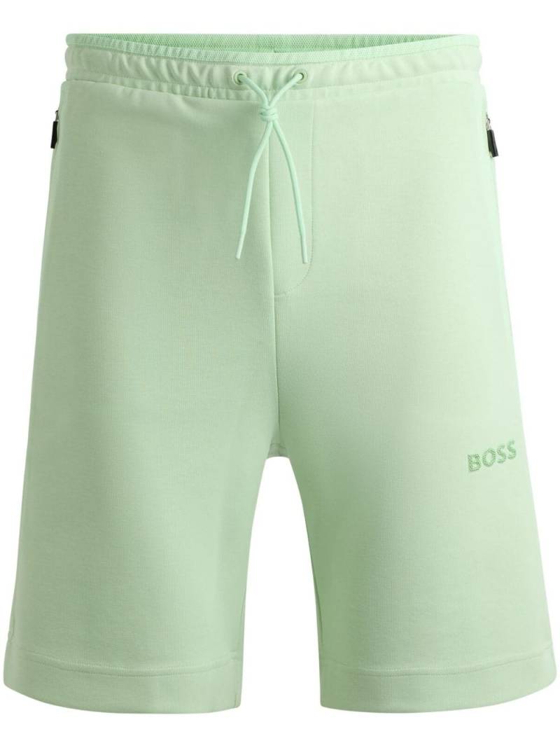 BOSS logo-appliqué track shorts - Green von BOSS