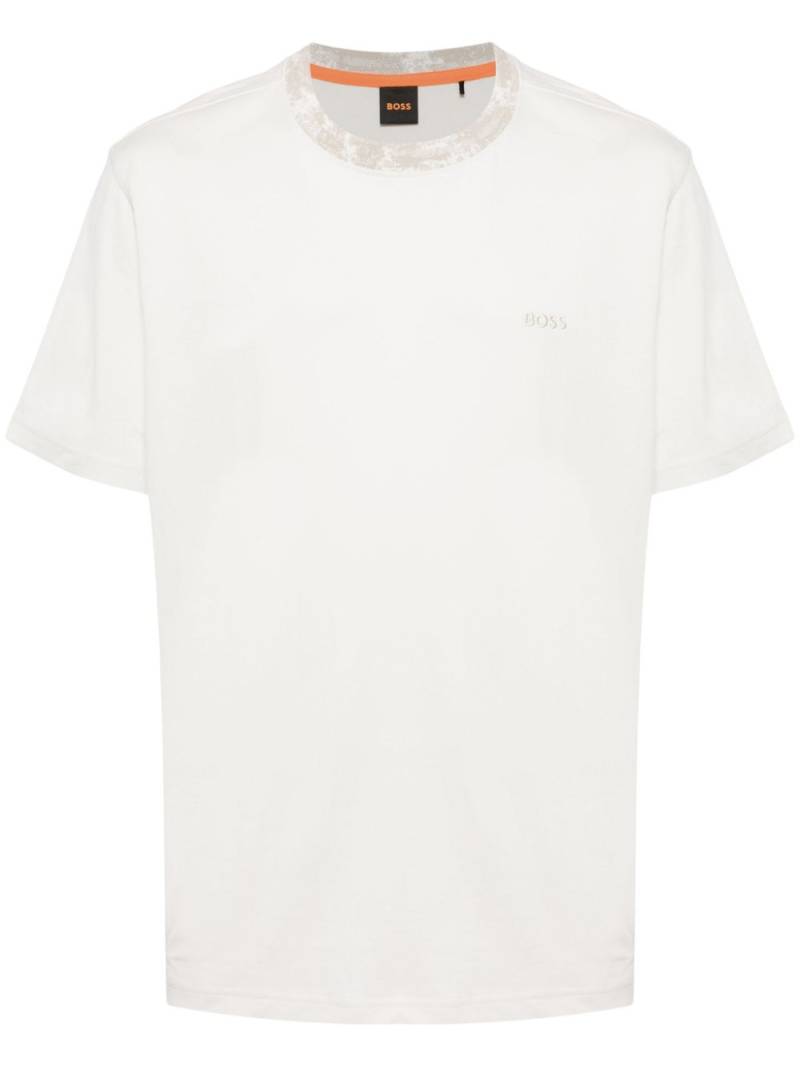 BOSS logo band cotton t-shirt - White von BOSS