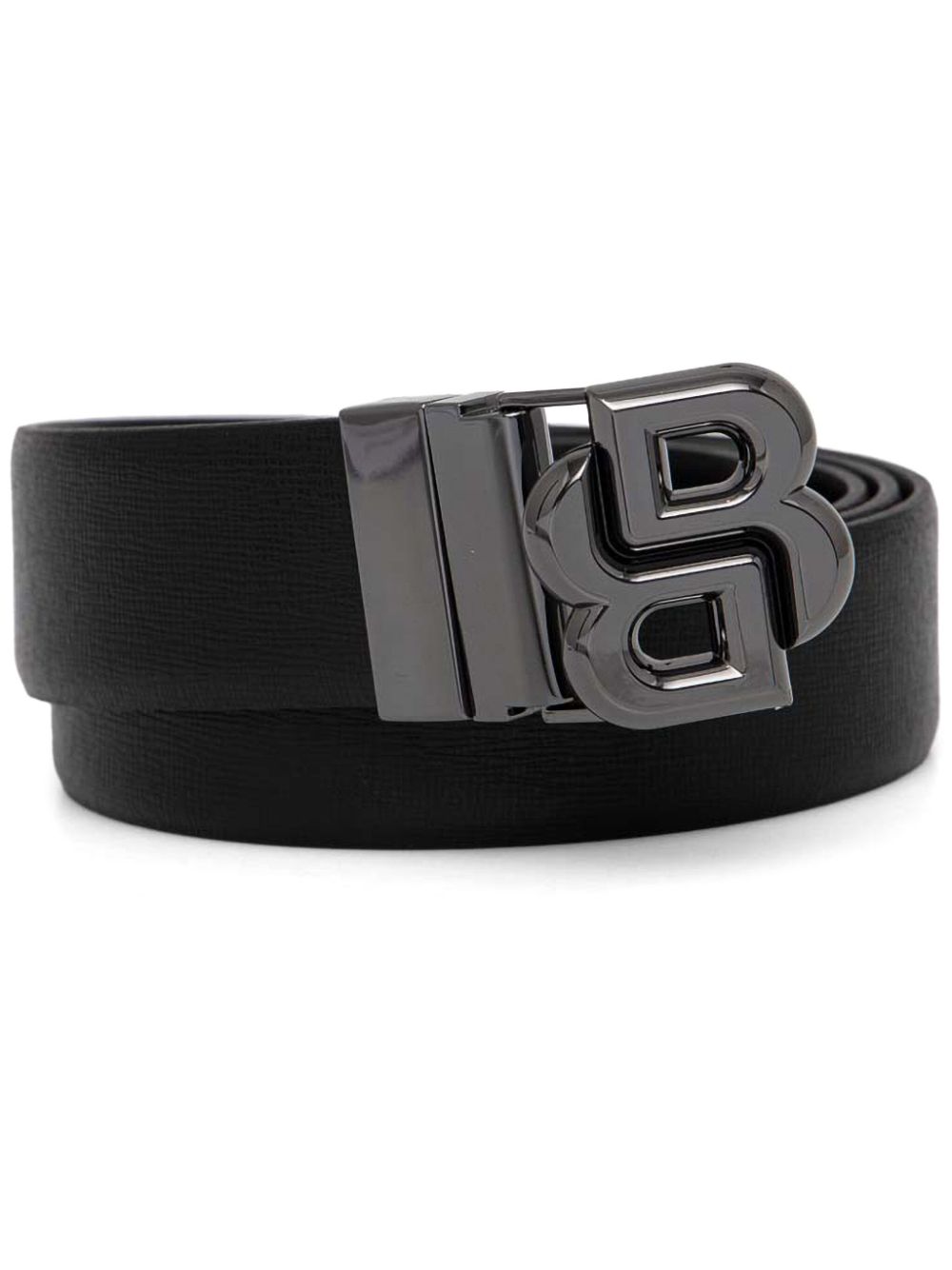 BOSS logo buckle leather belt - Black von BOSS