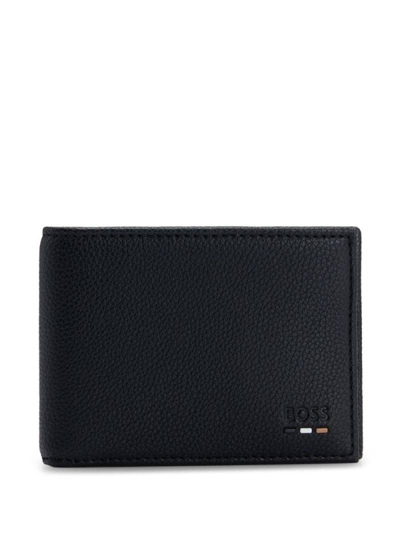 BOSS logo-debossed bi-fold wallet - Black von BOSS