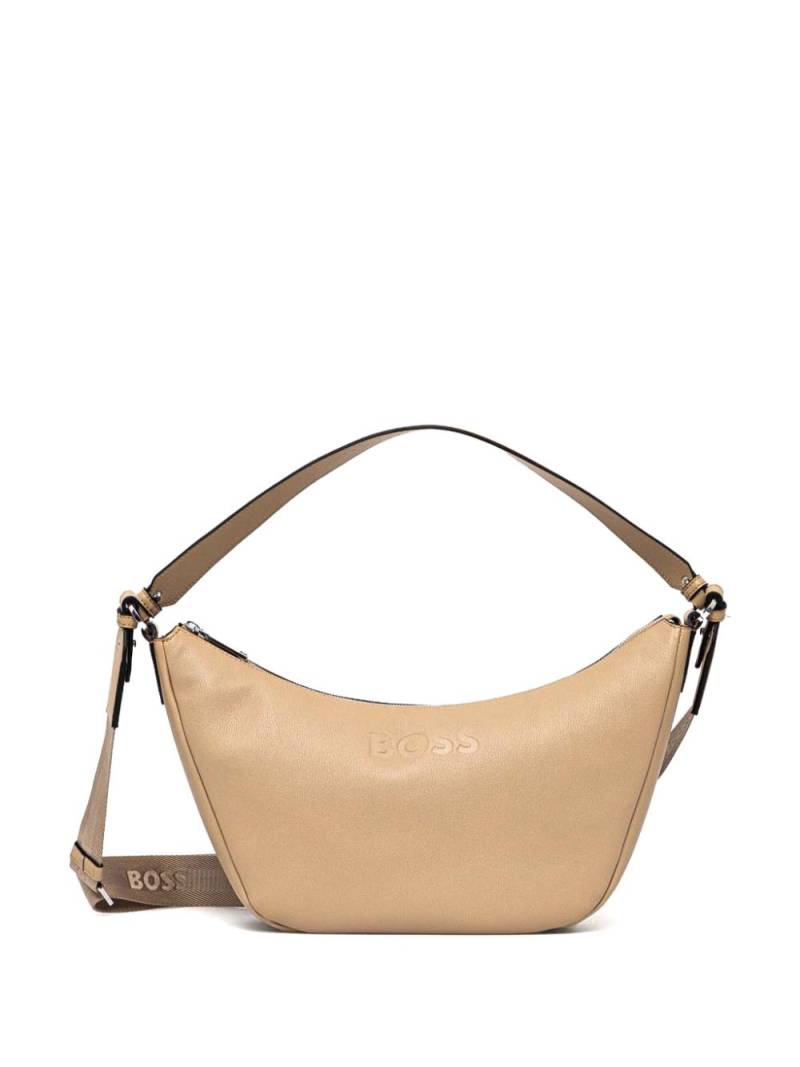 BOSS logo-debossed crossbody bag - Neutrals von BOSS