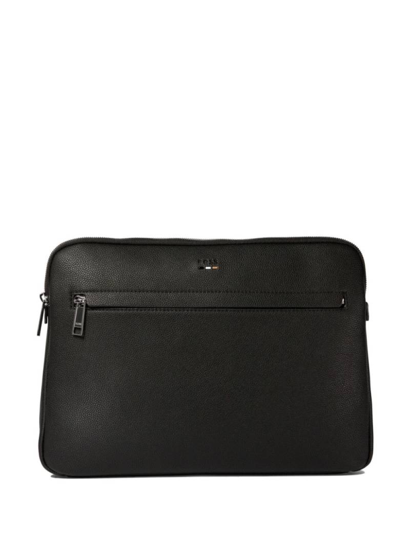 BOSS logo-debossed laptop bag - Black von BOSS