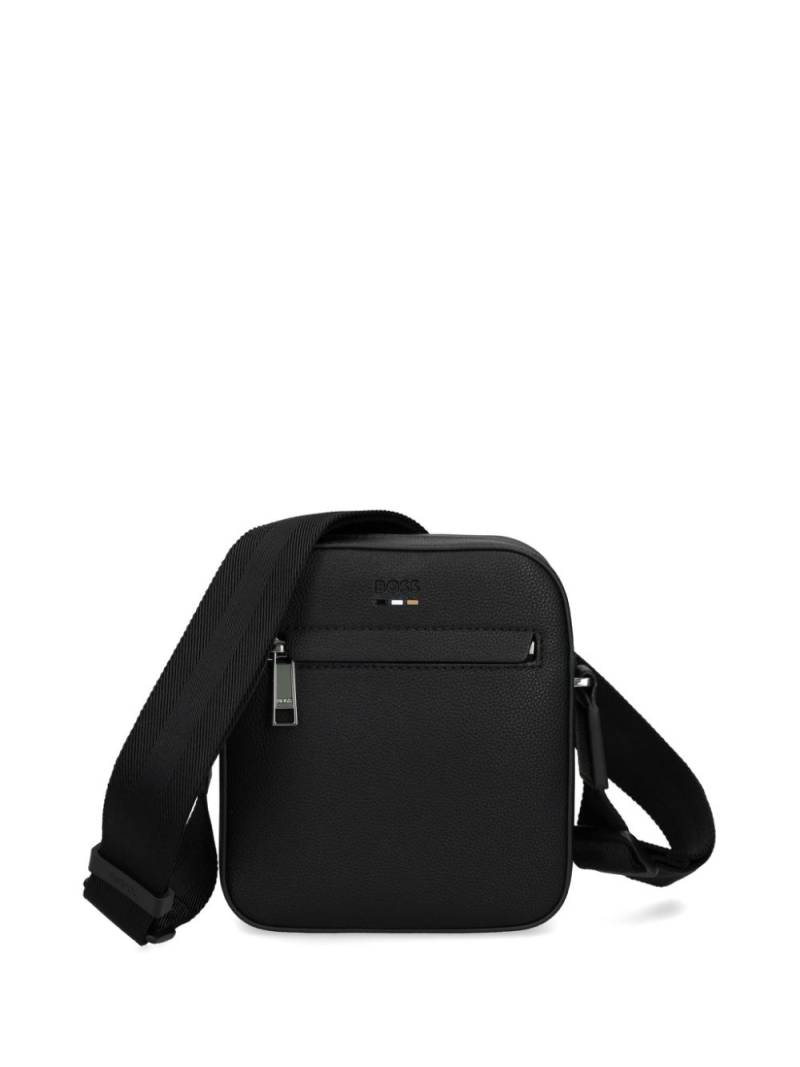 BOSS logo-debossed messenger bag - Black von BOSS