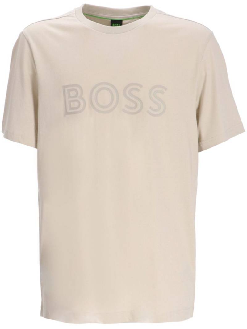 BOSS logo-embossed T-shirt - Neutrals von BOSS