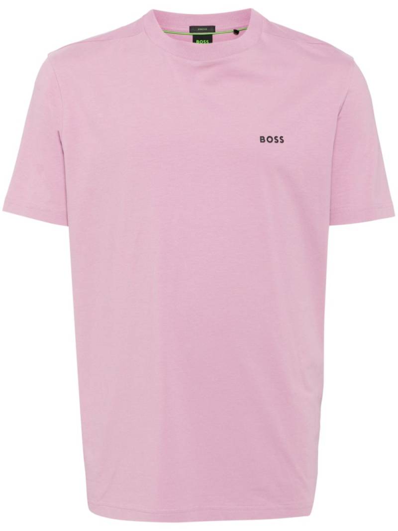 BOSS logo-embossed T-shirt - Pink von BOSS