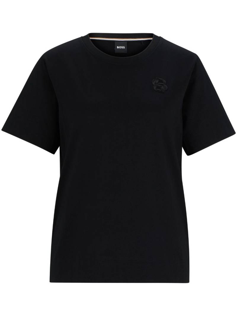 BOSS logo-embroidered T-shirt - Black von BOSS