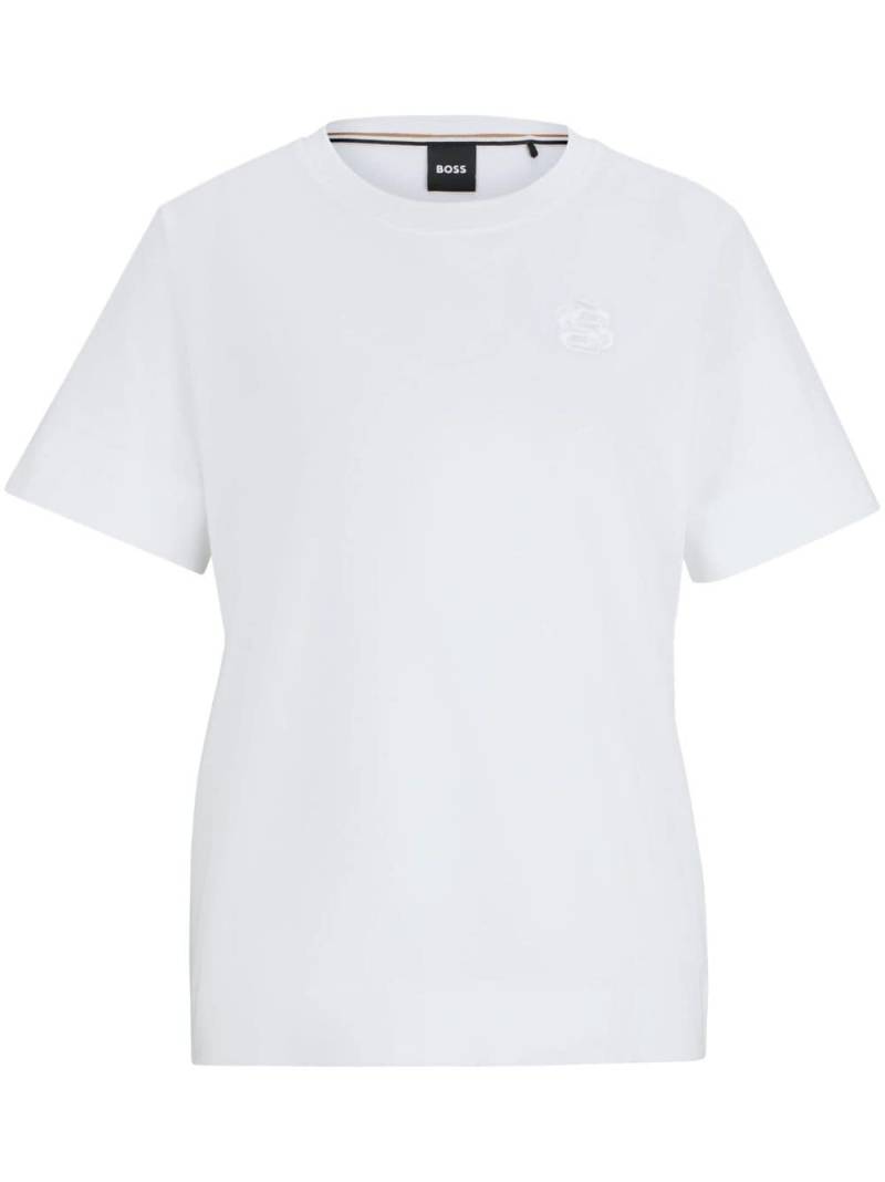 BOSS logo-embroidered T-shirt - White von BOSS