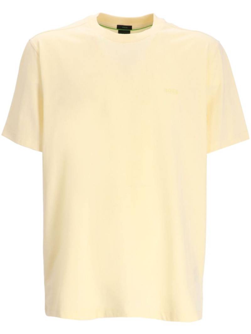 BOSS logo-embroidered T-shirt - Yellow von BOSS