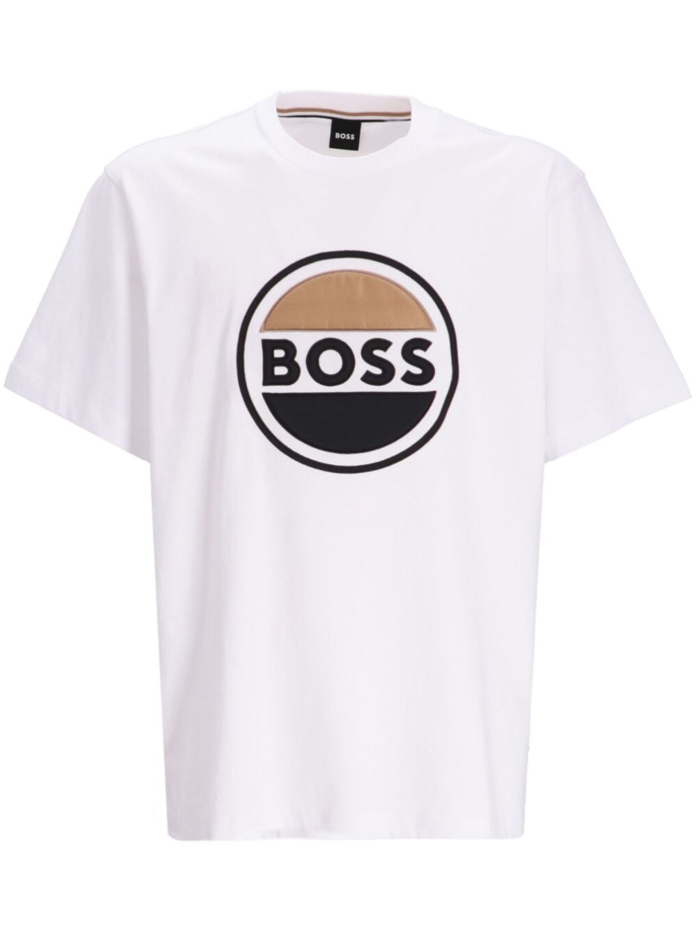 BOSS logo-embroidered cotton T-shirt - White von BOSS