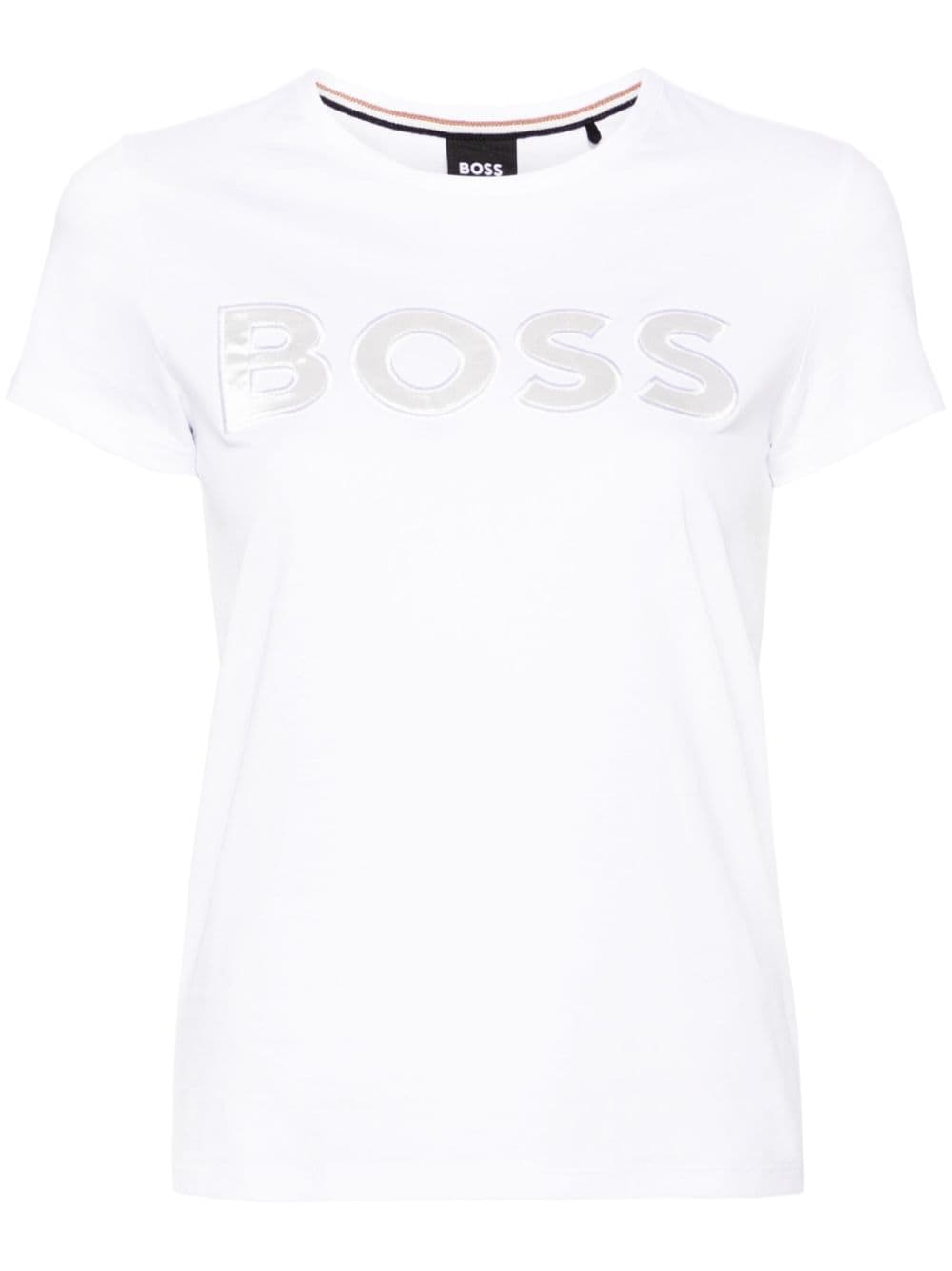 BOSS logo-embroidered cotton T-shirt - White von BOSS