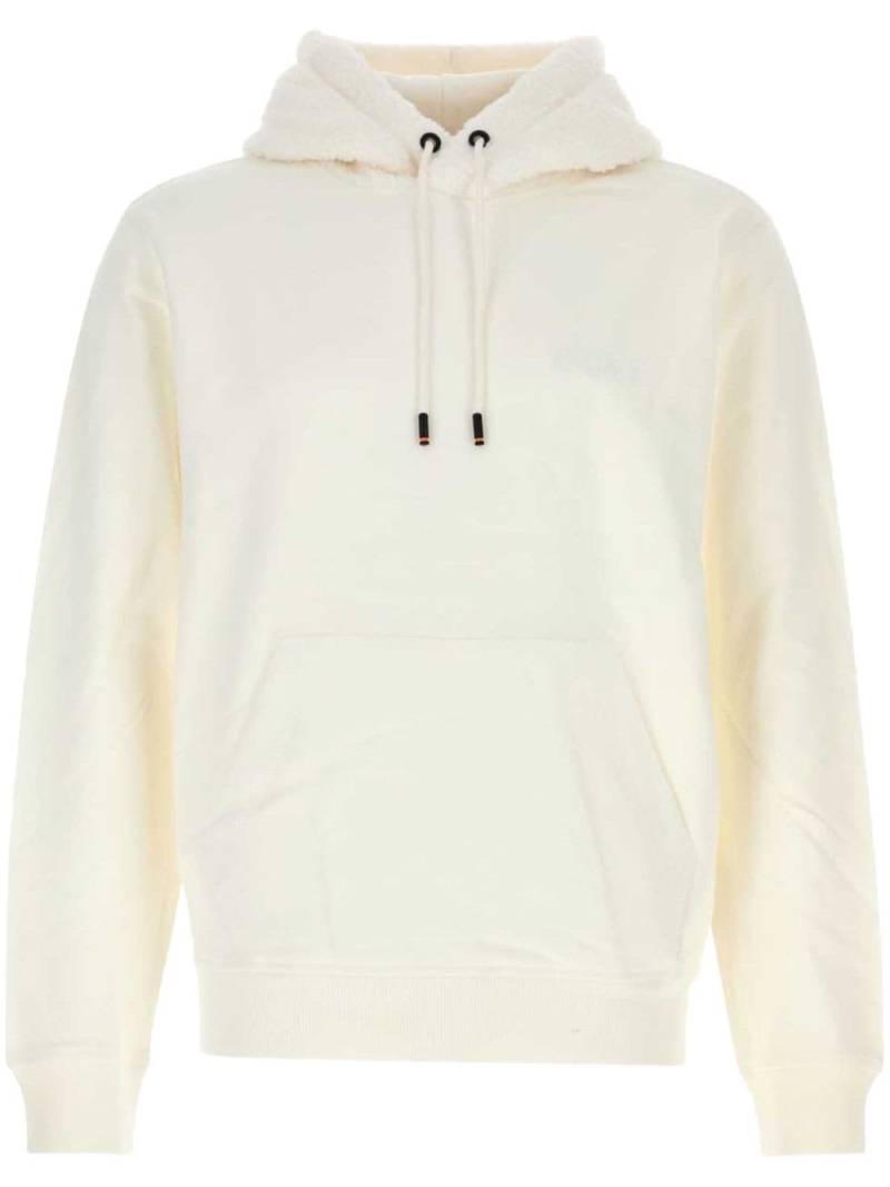 BOSS logo-embroidered cotton hoodie - Neutrals von BOSS