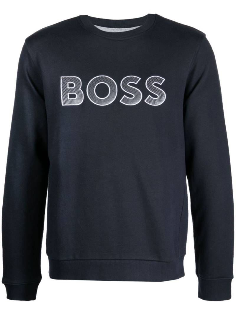 BOSS Salbo logo-embroidered sweatshirt - Black von BOSS