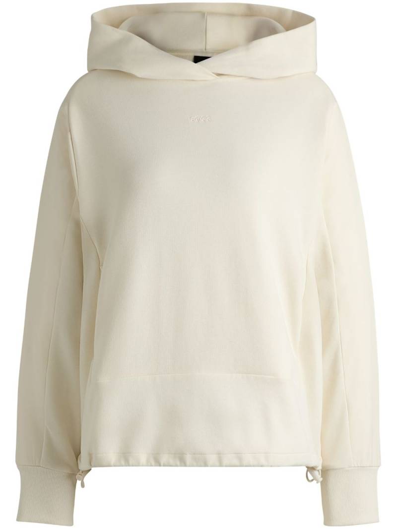 BOSS logo-embroidered hoodie - White von BOSS