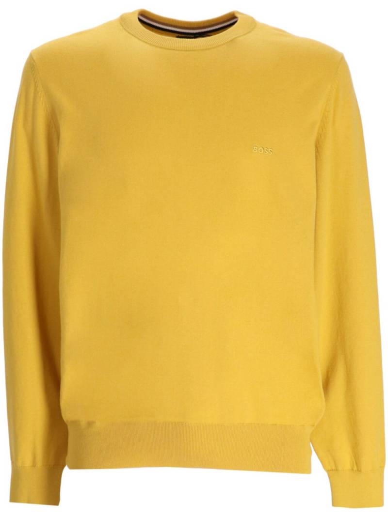 BOSS logo-embroidered jumper - Yellow von BOSS