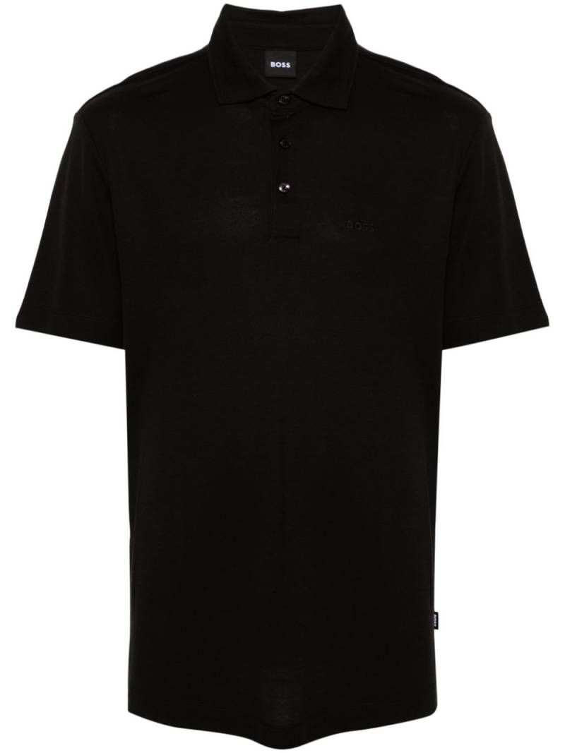 BOSS logo-embroidered polo shirt - Black von BOSS