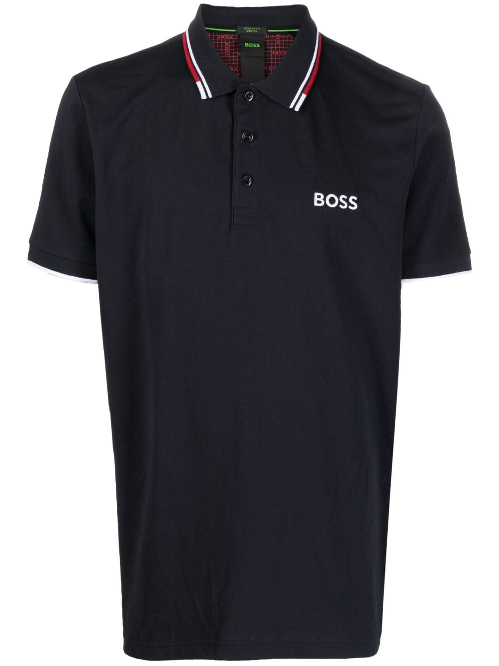 BOSS logo-embroidered polo shirt - Blue von BOSS