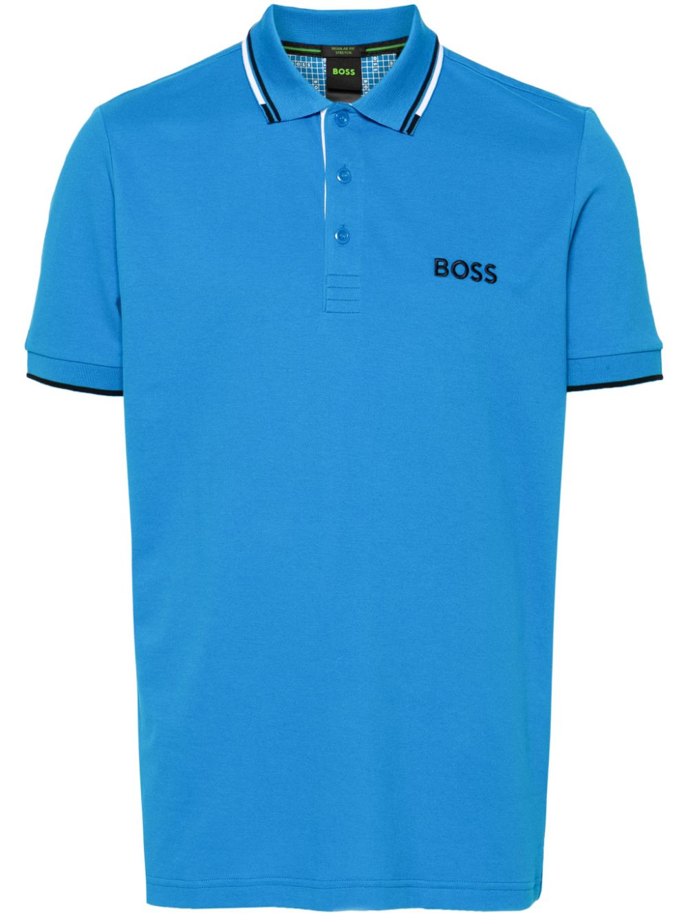 BOSS logo-embroidered polo shirt - Blue von BOSS