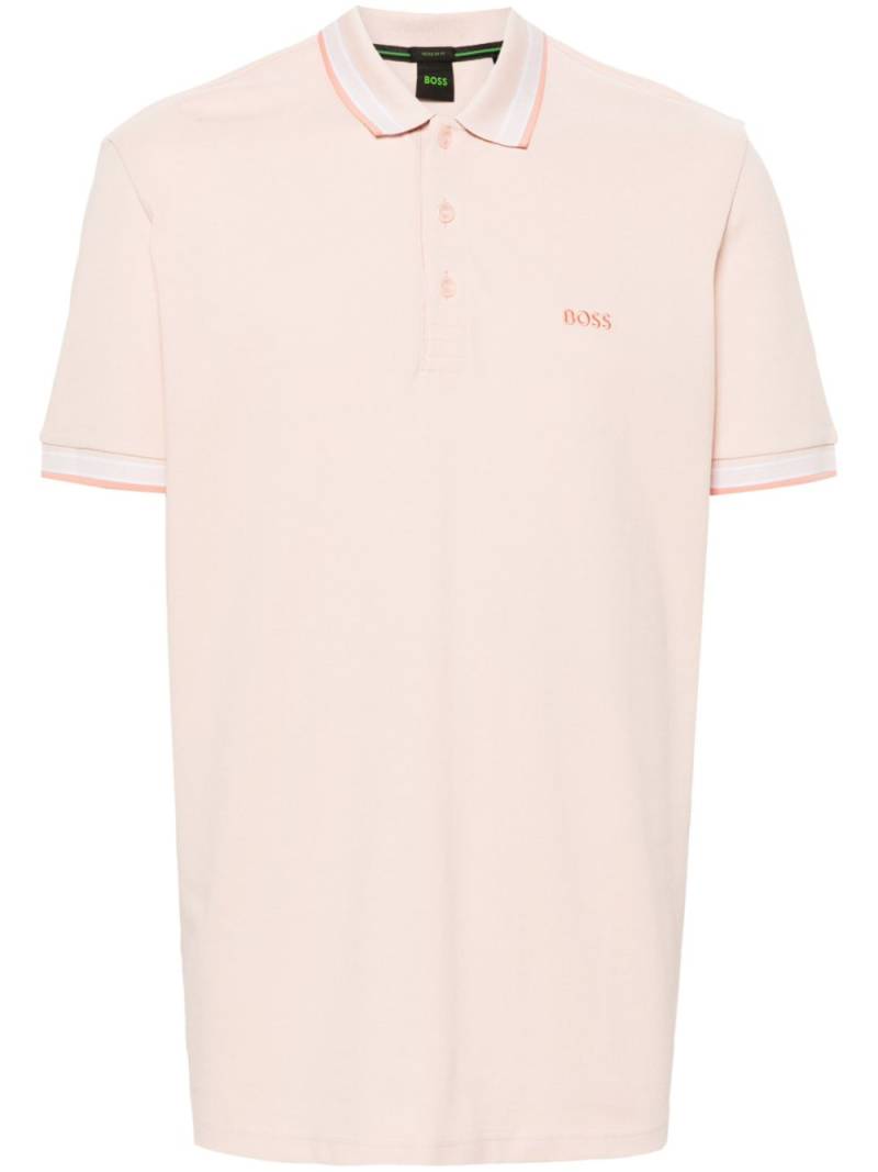 BOSS logo-embroidered polo shirt - Pink von BOSS