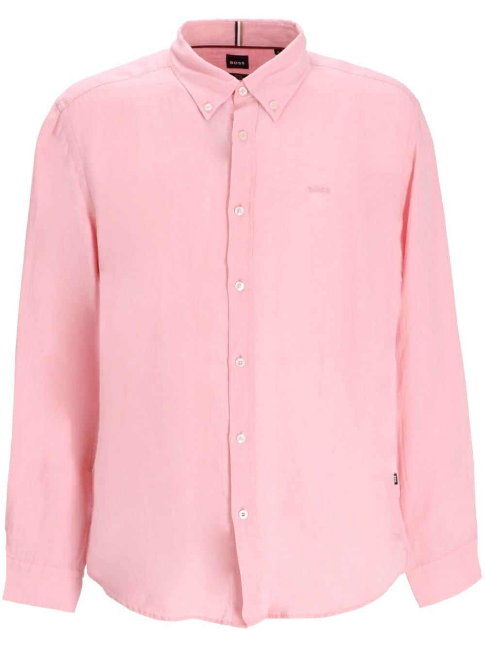 BOSS logo-embroidered shirt - Pink von BOSS