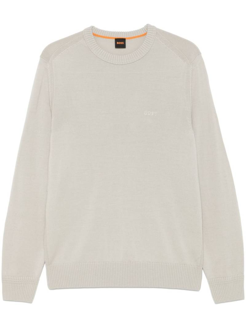 BOSS logo-embroidered sweater - Green von BOSS