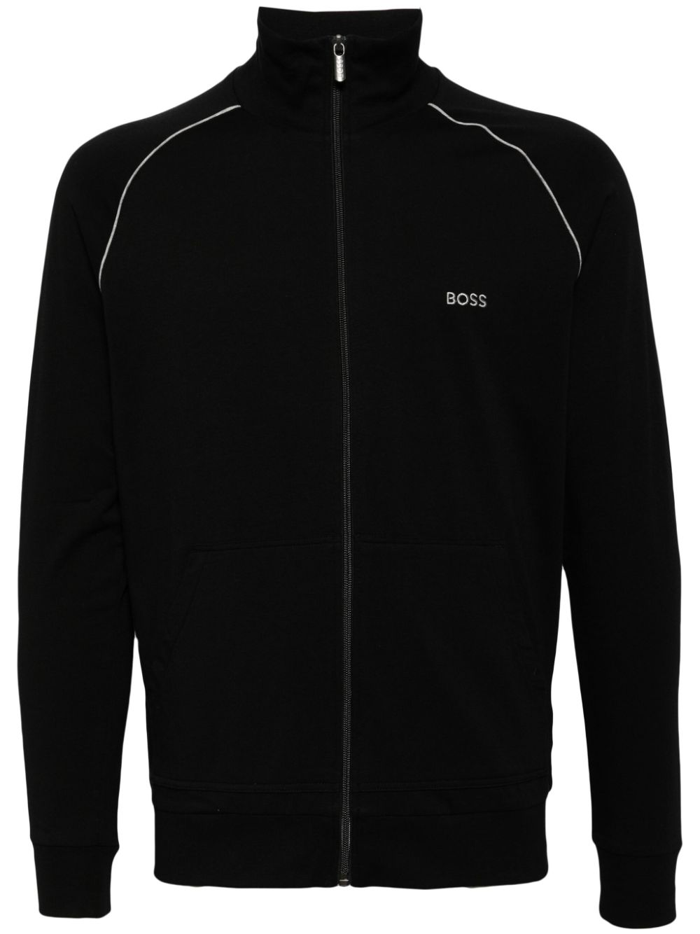 BOSS logo-embroidered track jacket - Black von BOSS