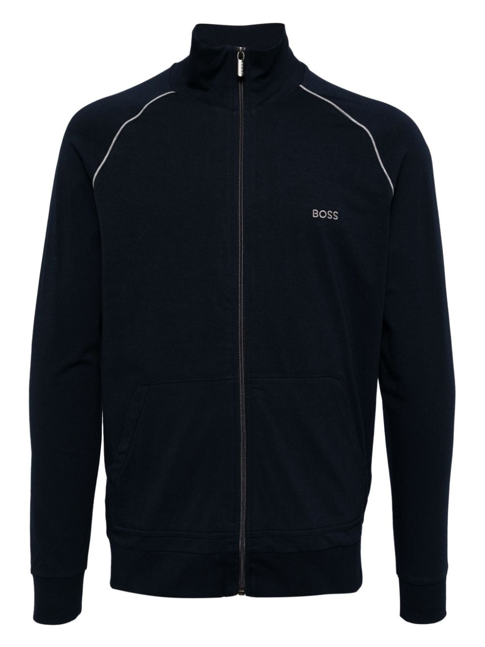 BOSS logo-embroidered track jacket - Blue von BOSS