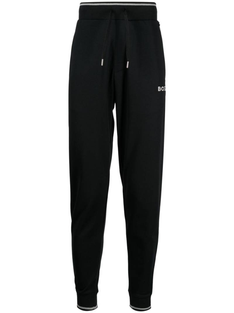 BOSS logo-embroidery cotton track pants - Black von BOSS