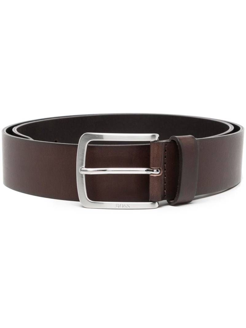 BOSS logo-engraved buckle belt - Brown von BOSS