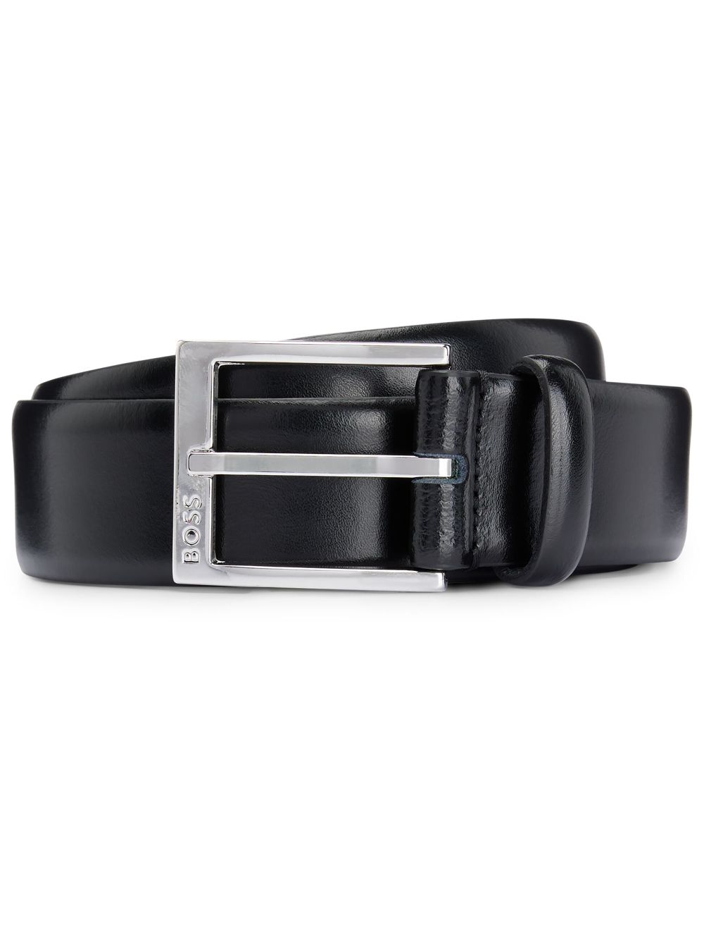 BOSS logo-engraved buckle leather belt - Black von BOSS