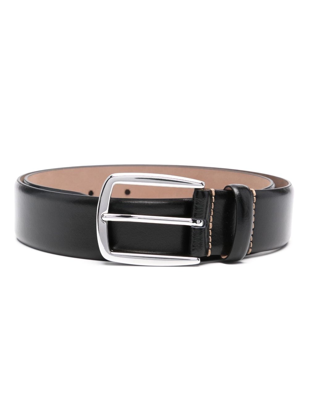 BOSS logo-engraved leather buckle belt - Black von BOSS