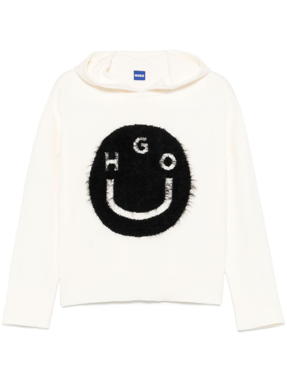 BOSS logo-jacquard hoodie - White von BOSS