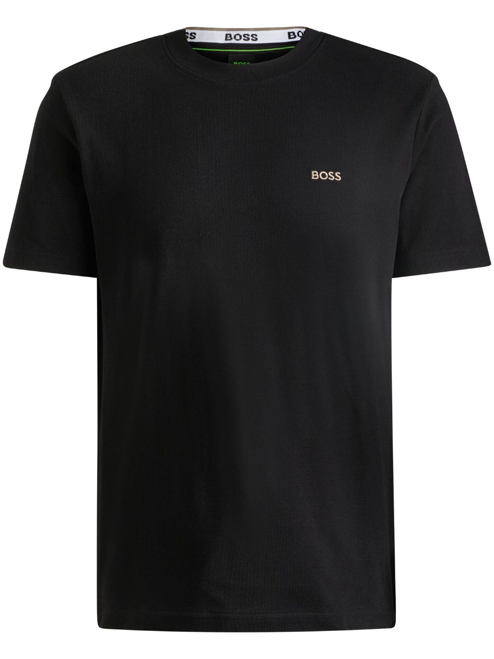 BOSS logo-jacquard piqué T-shirt - Black von BOSS