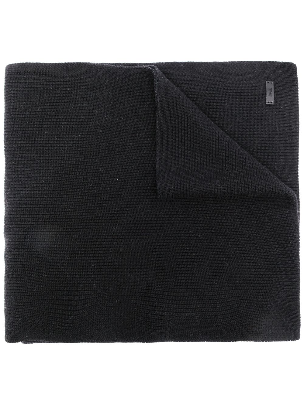 BOSS logo knit scarf - Black von BOSS