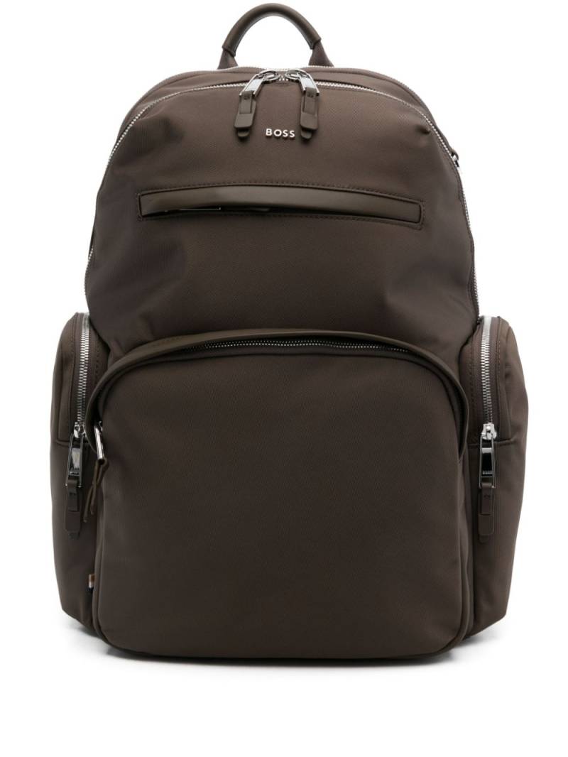 BOSS logo-lettering backpack - Brown von BOSS