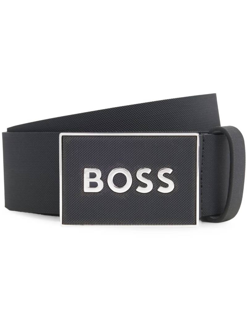 BOSS logo-lettering leather belt - Black von BOSS