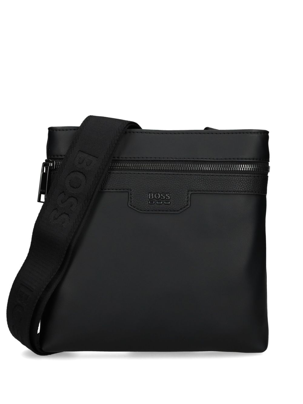 BOSS logo-lettering messenger bag - Black von BOSS