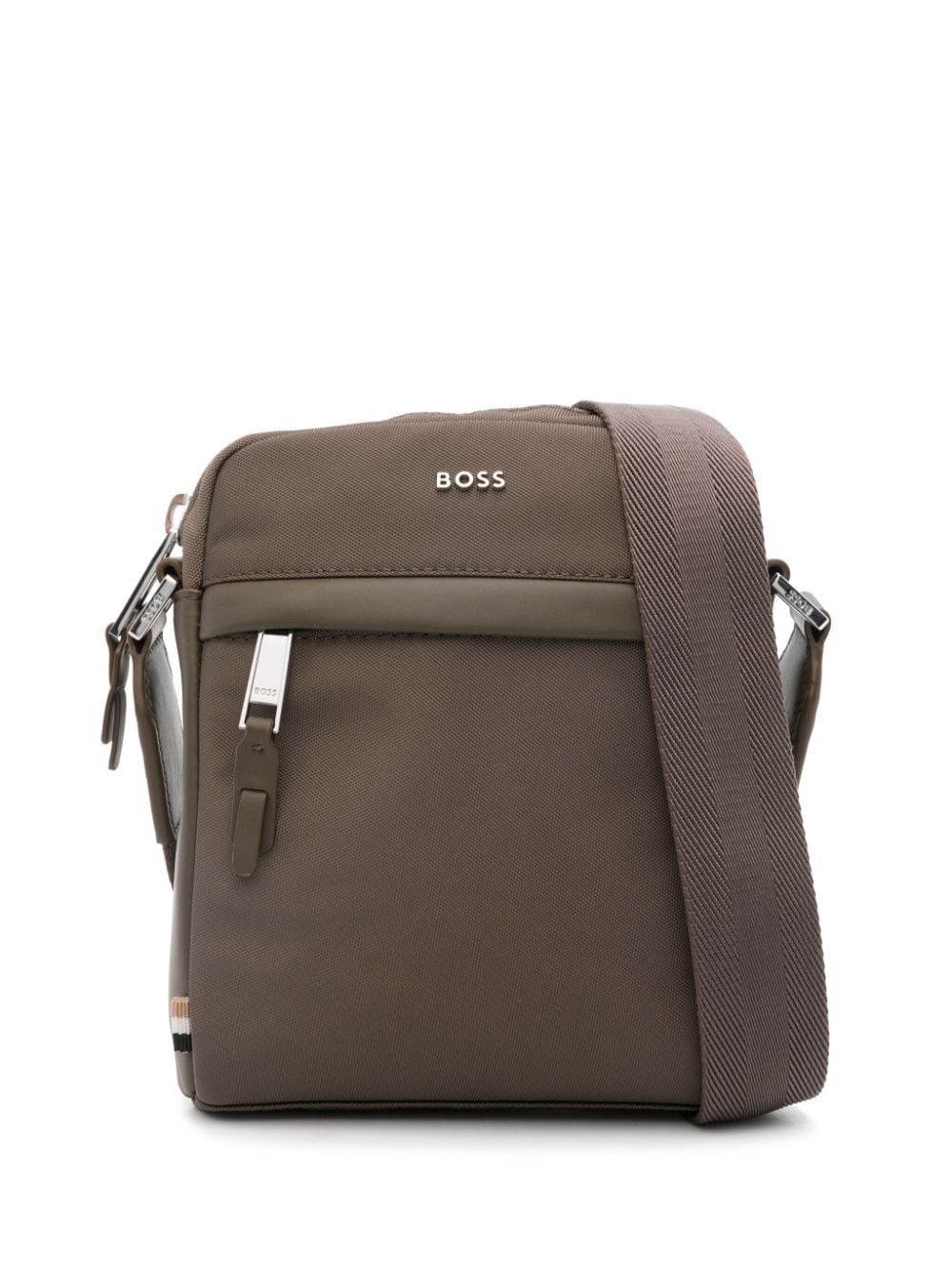 BOSS logo-lettering messenger bag - Brown von BOSS