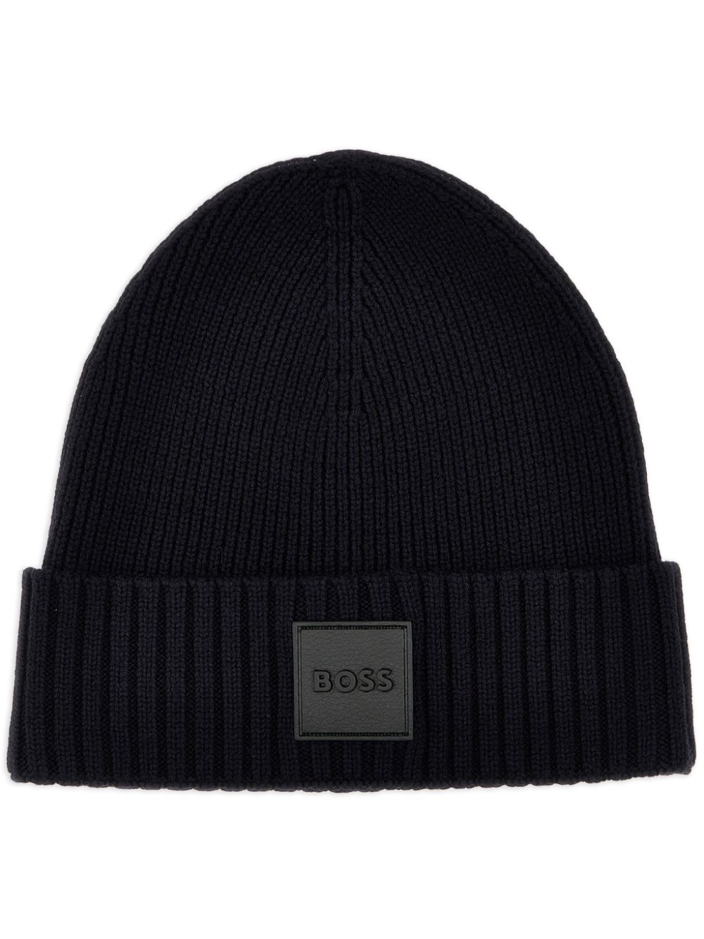 BOSS logo-patch beanie hat - Blue von BOSS