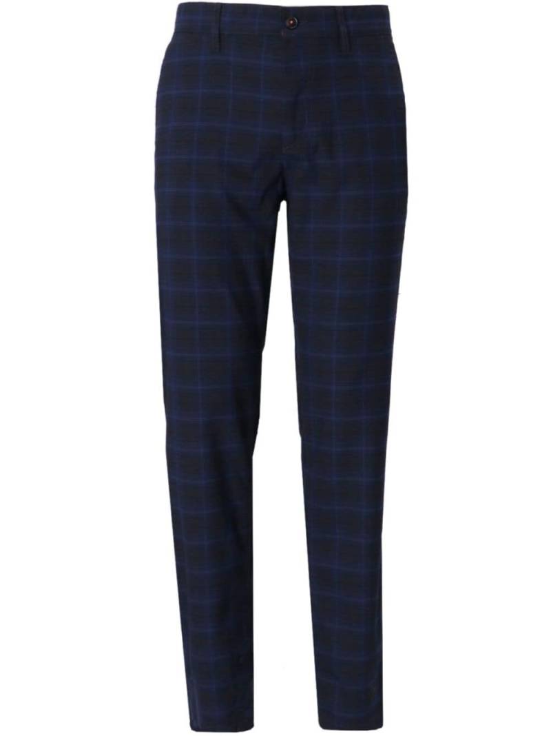 BOSS logo-patch check-pattern trousers - Blue von BOSS