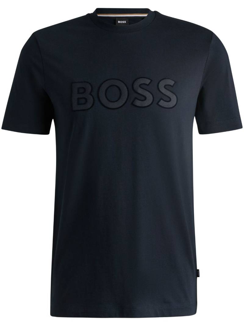 BOSS logo-patch cotton T-shirt - Blue von BOSS