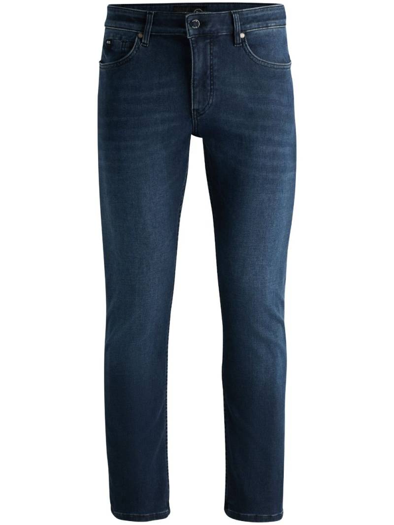 BOSS logo-patch five-pocket slim-cut jeans - Blue von BOSS