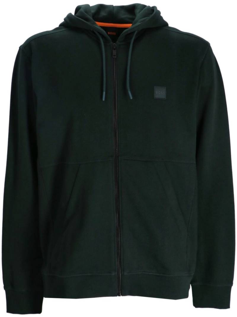 BOSS logo-patch hoodie - Green von BOSS