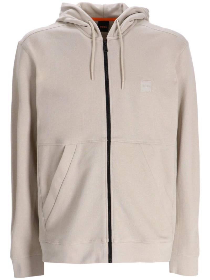 BOSS logo-patch hoodie - Neutrals von BOSS