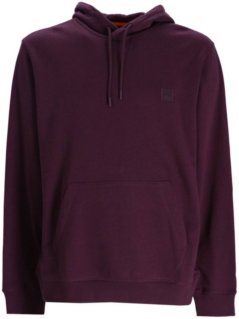 BOSS logo-patch hoodie - Purple von BOSS