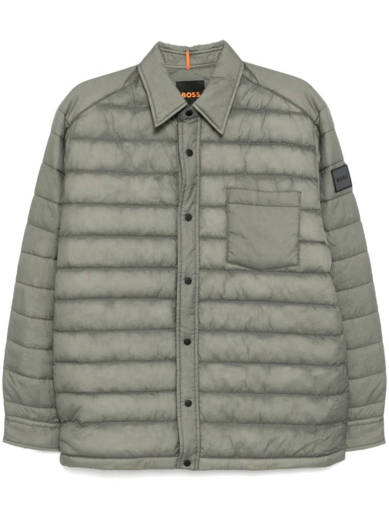 BOSS logo-patch padded jacket - Grey von BOSS