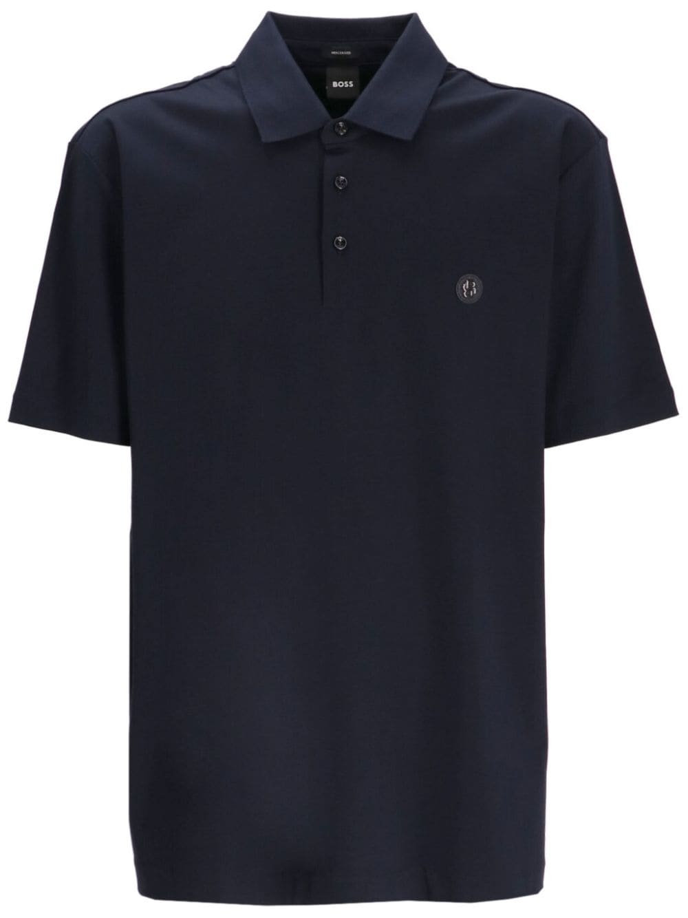 BOSS logo-patch polo shirt - Blue von BOSS