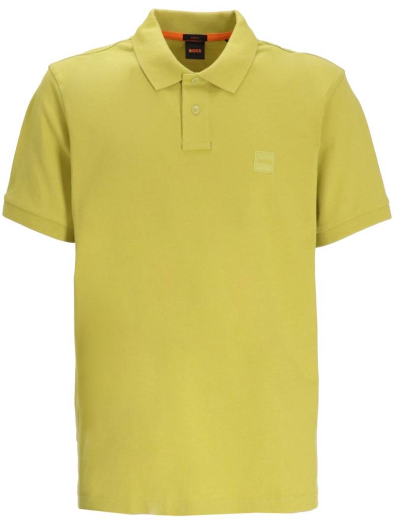 BOSS logo-patch polo shirt - Green von BOSS